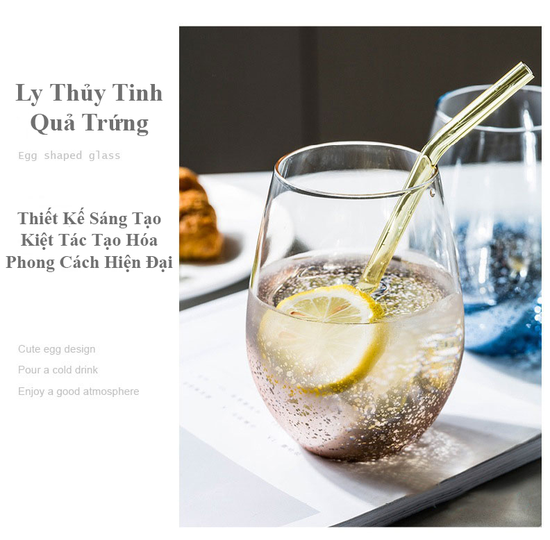 Ly Thủy Tinh Quả Trứng Sang Trọng Thể Tích 550ml