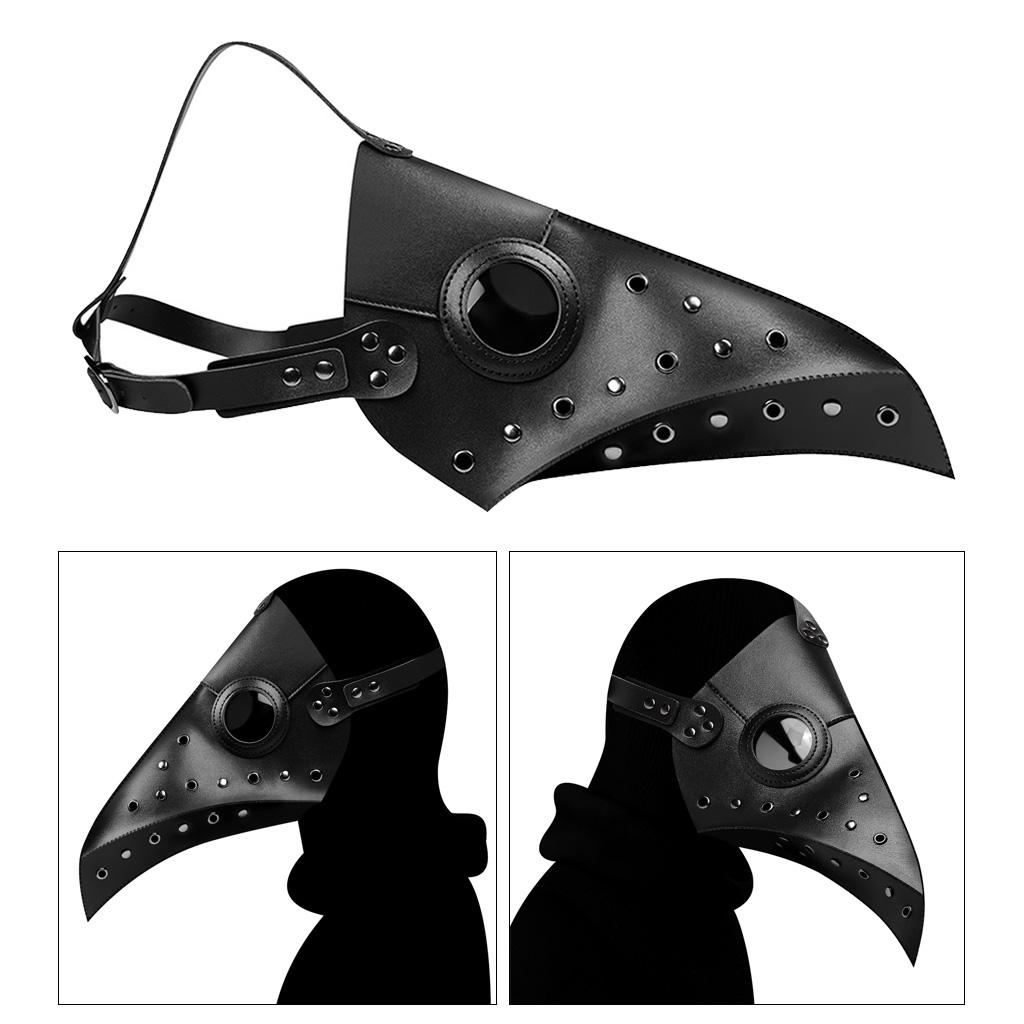 Breathable Steampunk Plague Doctor Full Face Mask Bird Beak Mask Halloween Costume Props Black Brown Dance Masks