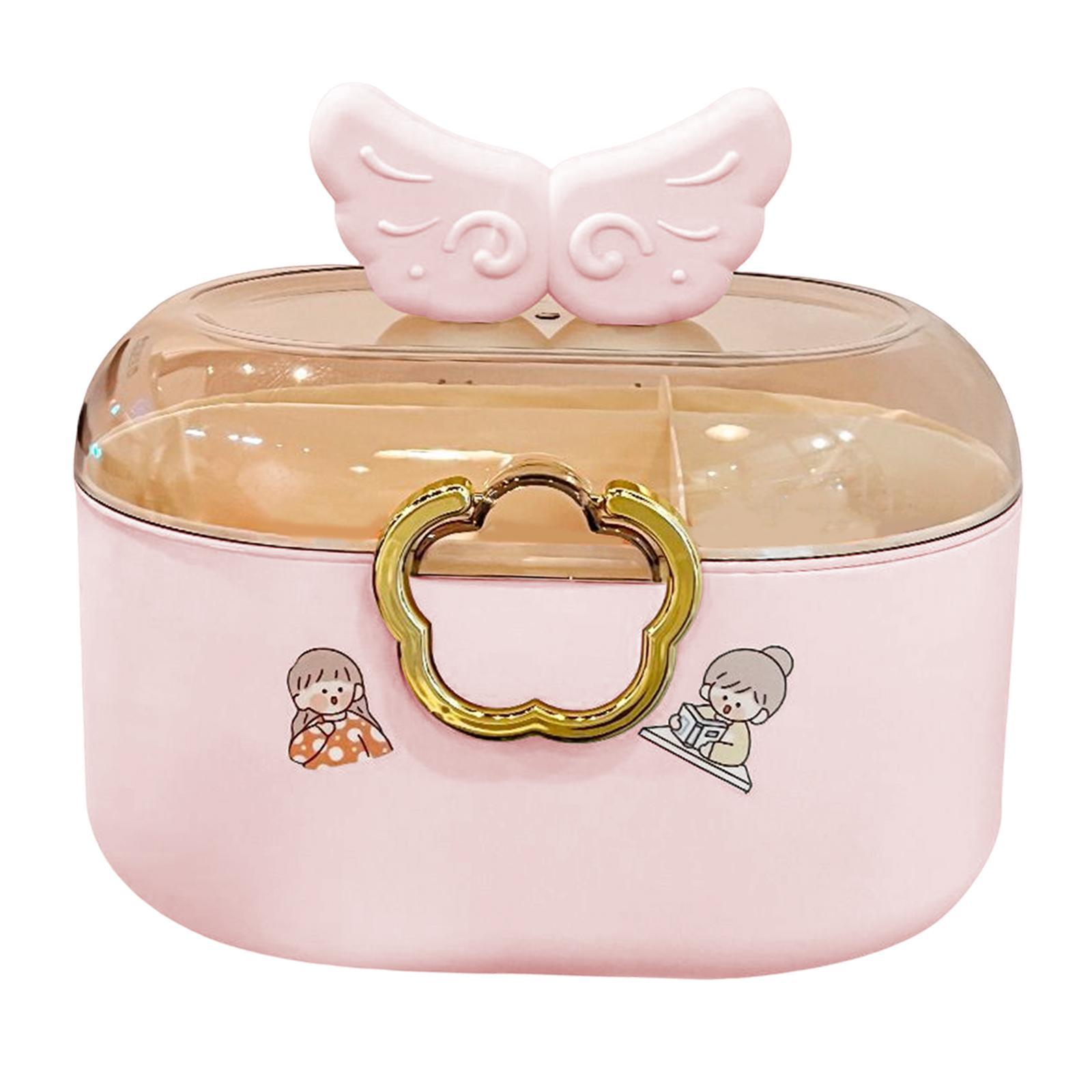 Hair Accessories Storage Box Container for Headband Earrings Hair Clips Pink