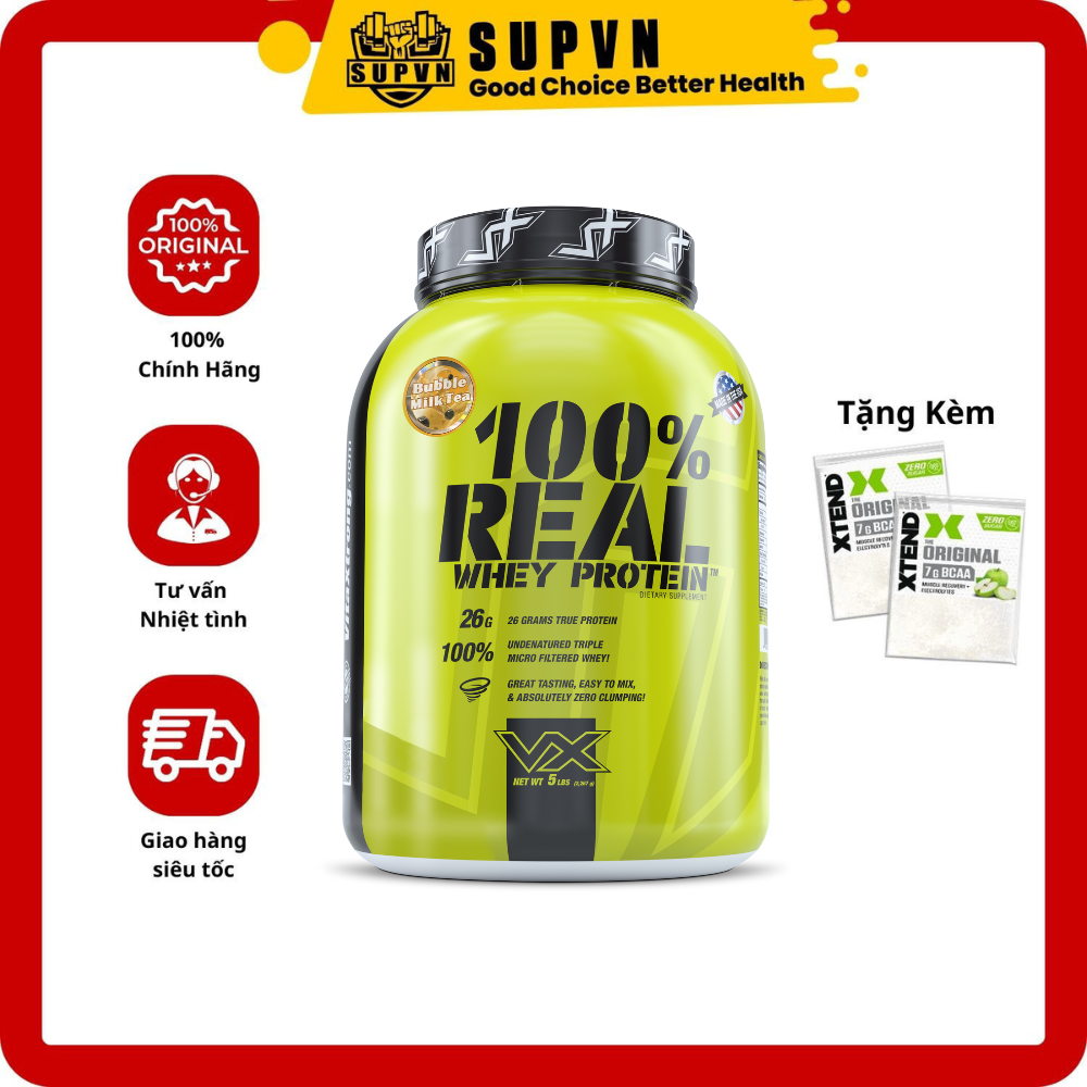 Vitaxtrong - 100 Real Whey Protein 5Lbs - Sữa Hỗ Trợ Tăng Cơ Giảm Mỡ - Quà Tặng Bình Lắc Ngẫu Nhiên - Matcha Greentea - 5Lbs