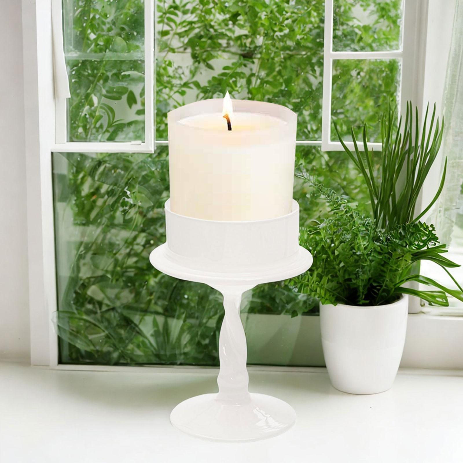 Glass Candlestick Holder, Pillar Candle Holder, Dining Table Centerpieces Tealight Stand Candle Stand, for Harvest Festival Party Decoration