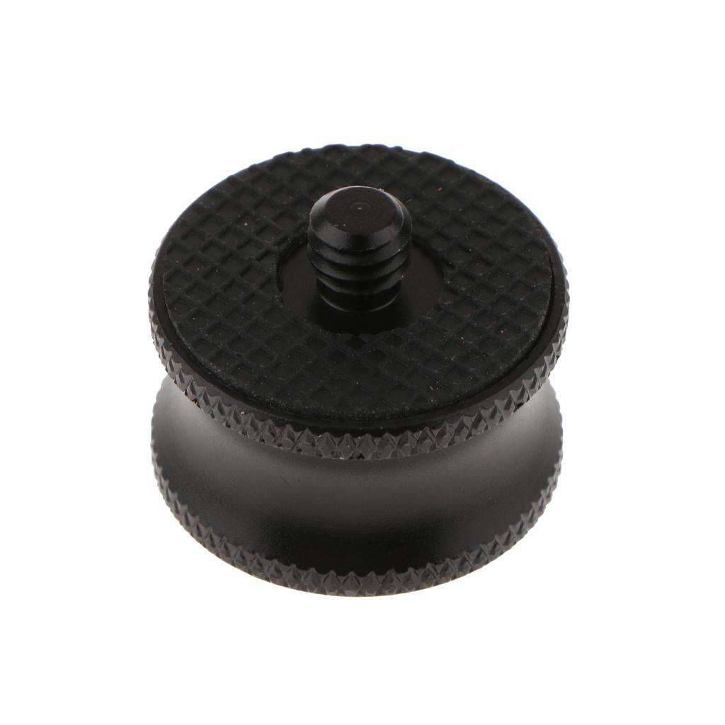 2 Pieces 1/4" to 3/8" Adapter Screw for Tripod Ball Head Monopod Black