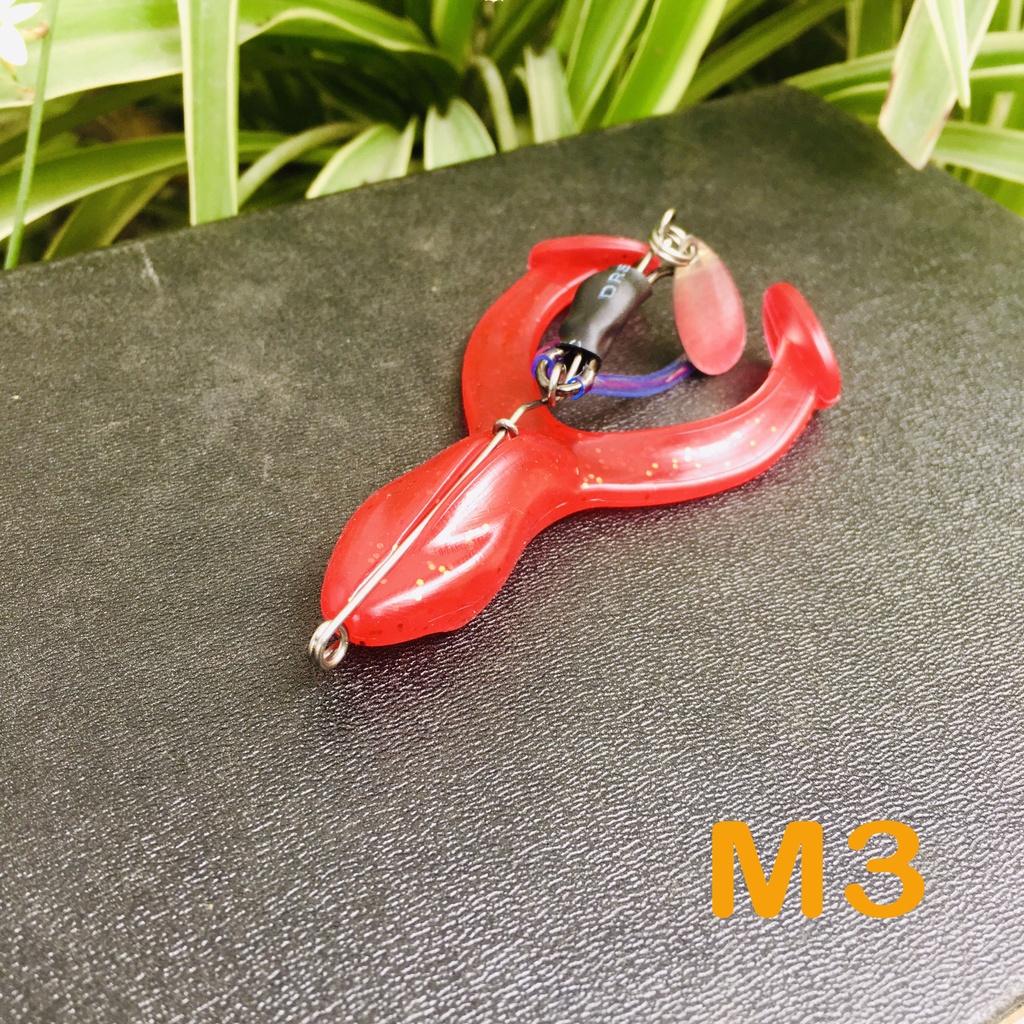 Mồi mềm câu lure Frog Kicker có thìa tạo hiệu ứng và lưỡi đôi có chống vướng phukiencaulure25