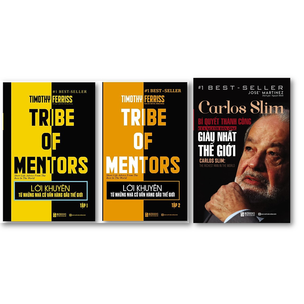 Bộ Sách 3 Cuốn '' Carlos Slim: Bí quyết thành công của người đàn ông giàu nhất thế,  giới Lời khuyên từ những nhà cố vấn hàng đầu thế giới – Tribe of mentor  , Lời khuyên từ những nhà cố vấn hàng đầu thế giới – Tribe of mentor  ,''