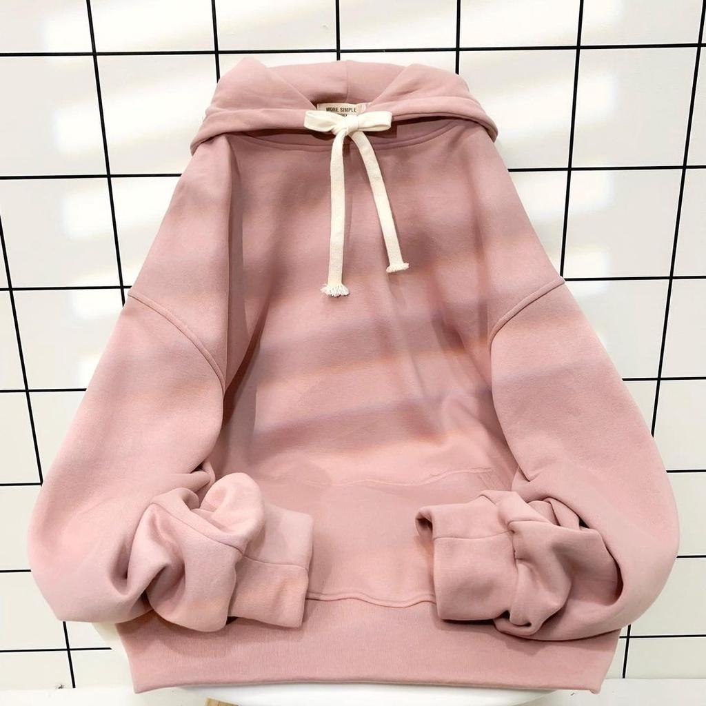 Áo Hoodie Basic Trơn SS2021 Form Rộng Vải Nỉ Cotton Lót Bông Ulzzang Unisex