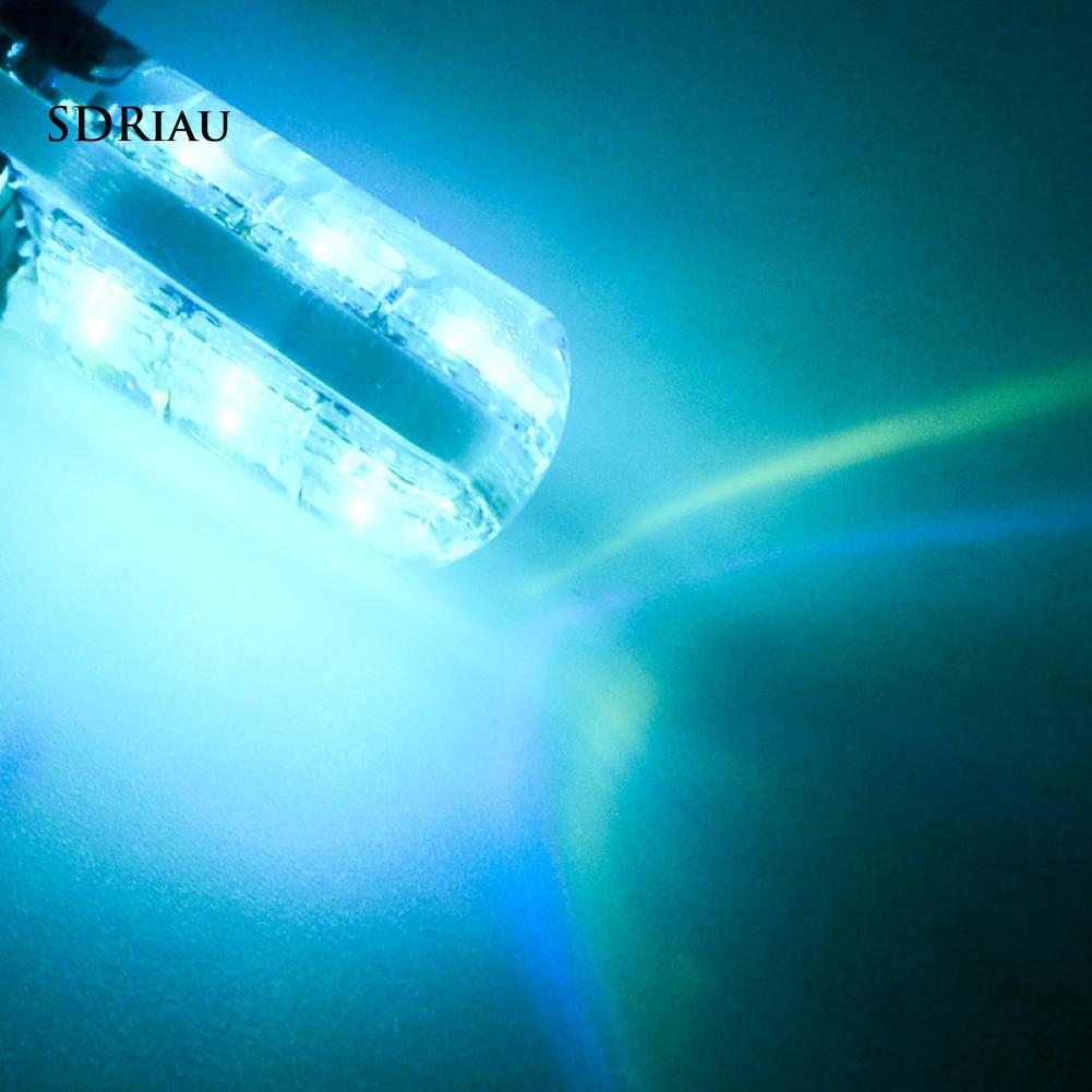 2Pcs T10 W5W 5050 6SMD RGB LED Car Wedge Light Lamp Bulbs with Remote Control