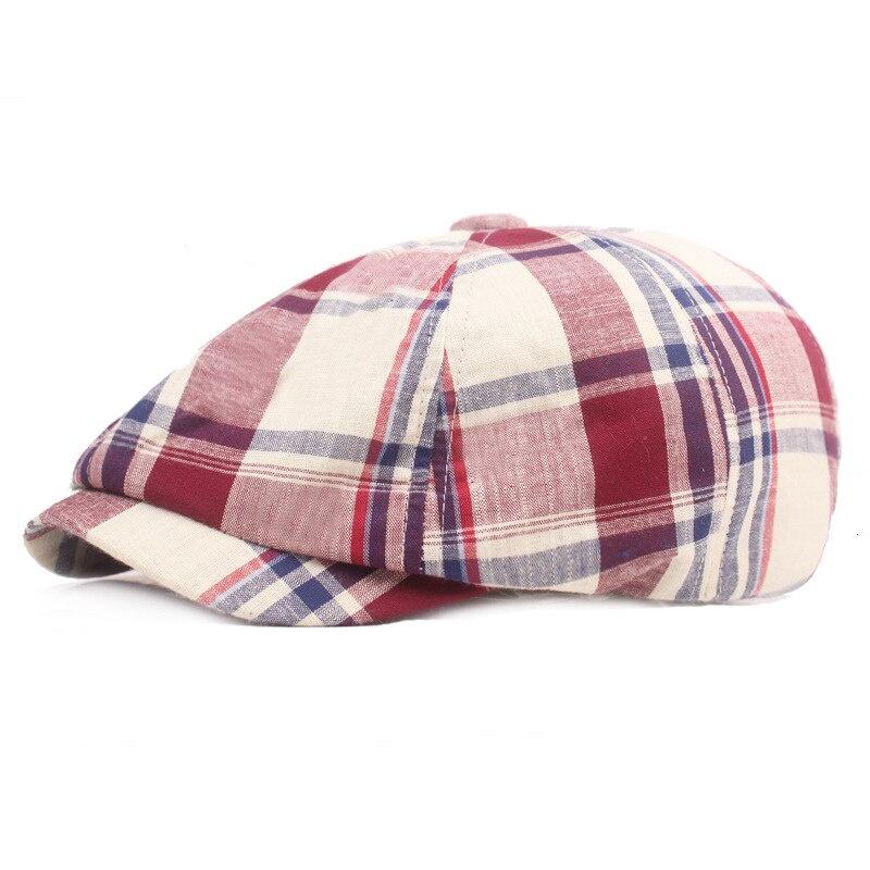 British Style Newsboy Cap Fashion Plaid Beret Hats Vintage Brand New Octagonal Flat Cap Men Women Sports Casual Beret Hats