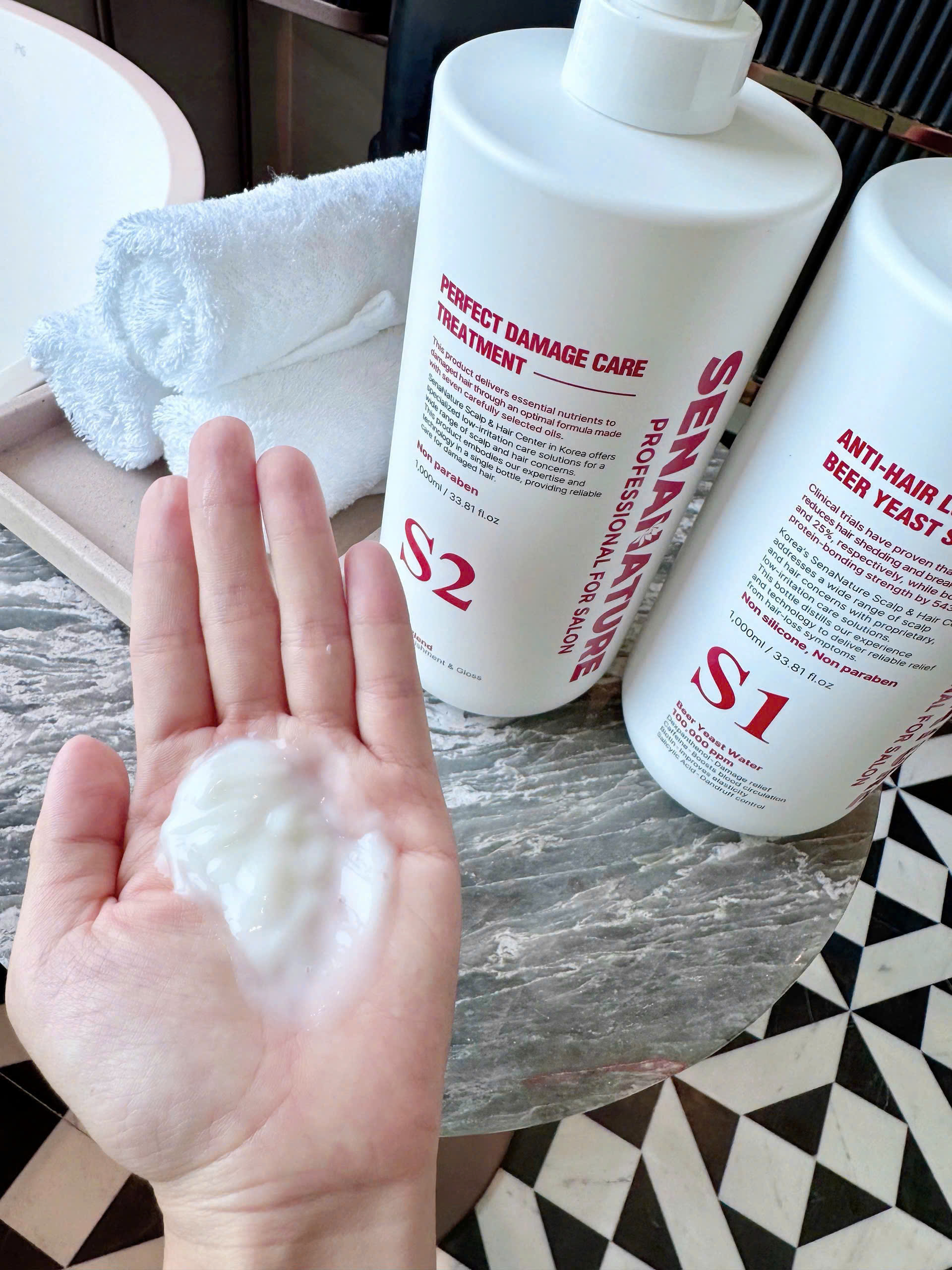 (Tặng sửa rửa mặt) Cặp dầu gội xả SENANATURE ANTI-HAIR LOSS BEER YEAST SHAMPOO + SENANATURE PERFECT DAMAGE CARE TREATMENT 1000ml