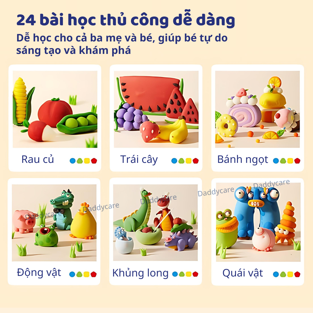 Đất nặn an toàn cho bé không dính tay Mideer Mellow Dough 6-12 màu