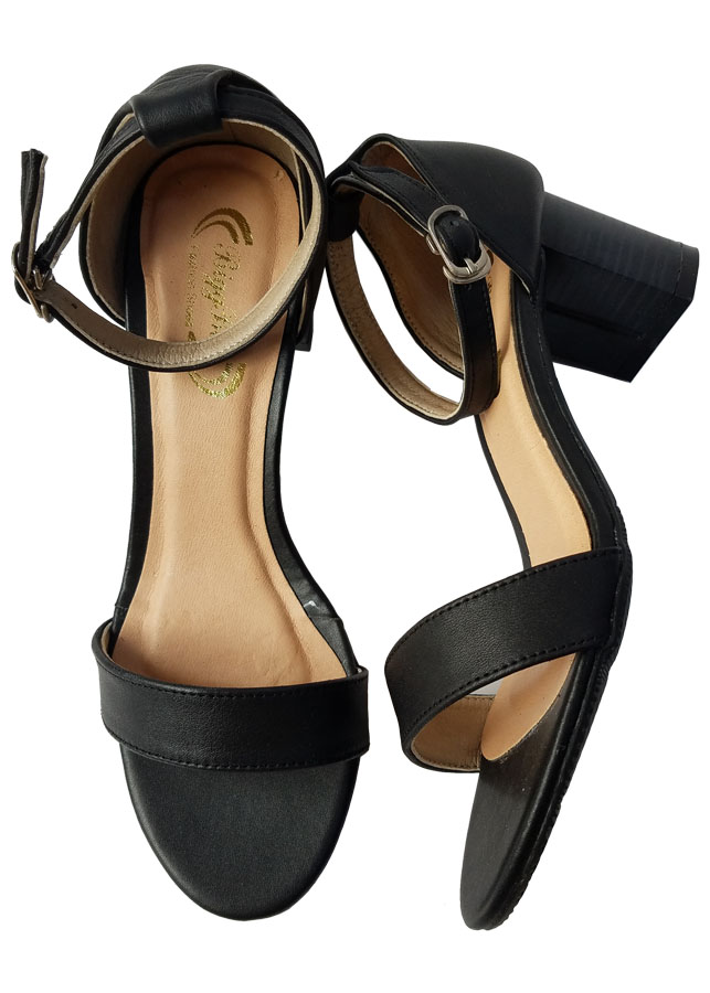 Giày sandal cao gót nữ da bò 5 cm HKD126