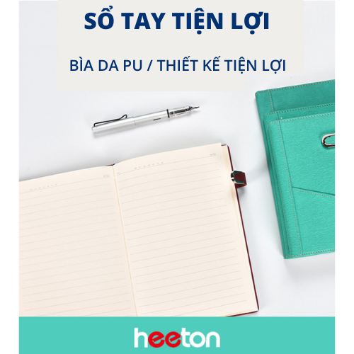 Sổ tay bìa da trơn A5 tiện lợi ghi chép có chỗ gài vật dụng A25925