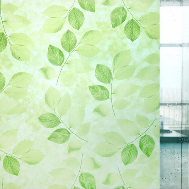Cuộn 5m dán kính lá xanh khổ rộng 60cm keo sẵn