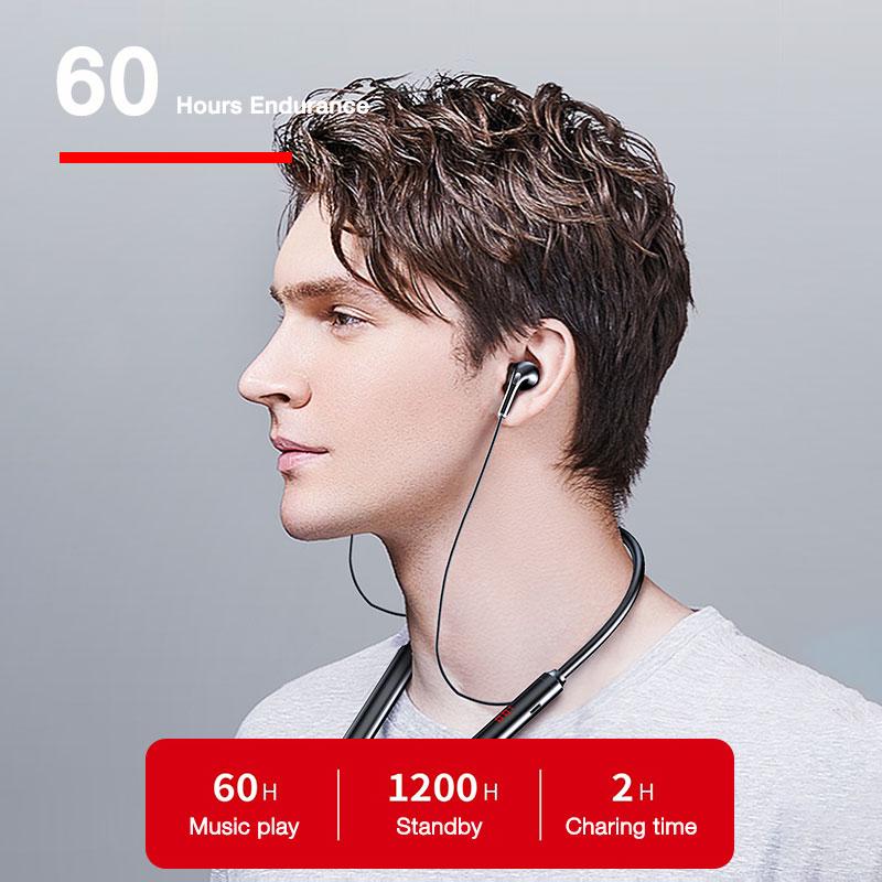 EARDECO 600MAh Bluetooth Đeo Cổ Tai Nghe Nhét Tai Không Dây Tai Nghe Bass Stereo Tai Nghe Loại Bỏ Tiếng Ồn Pin TF