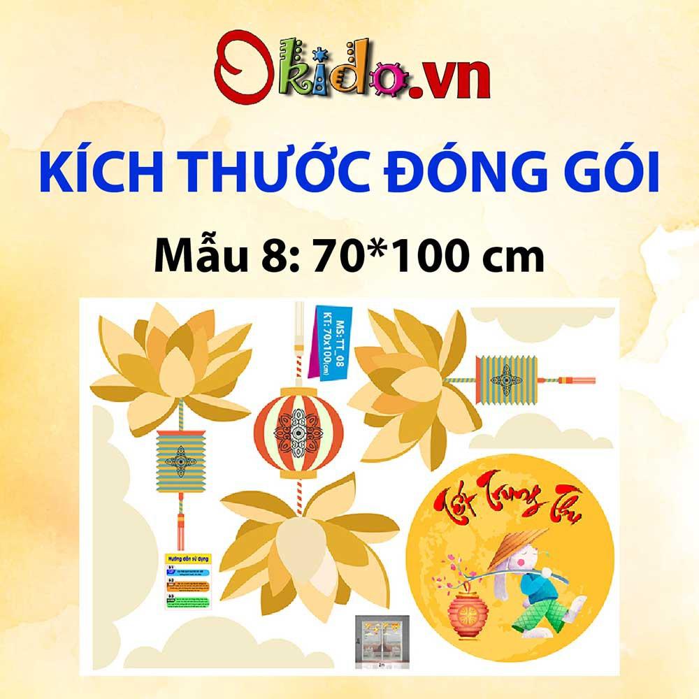 DECAL TRANG TRÍ TRUNG THU 2023 BÉ VÀ LÂN PHÁ CỔ RƯỚC BÁNH