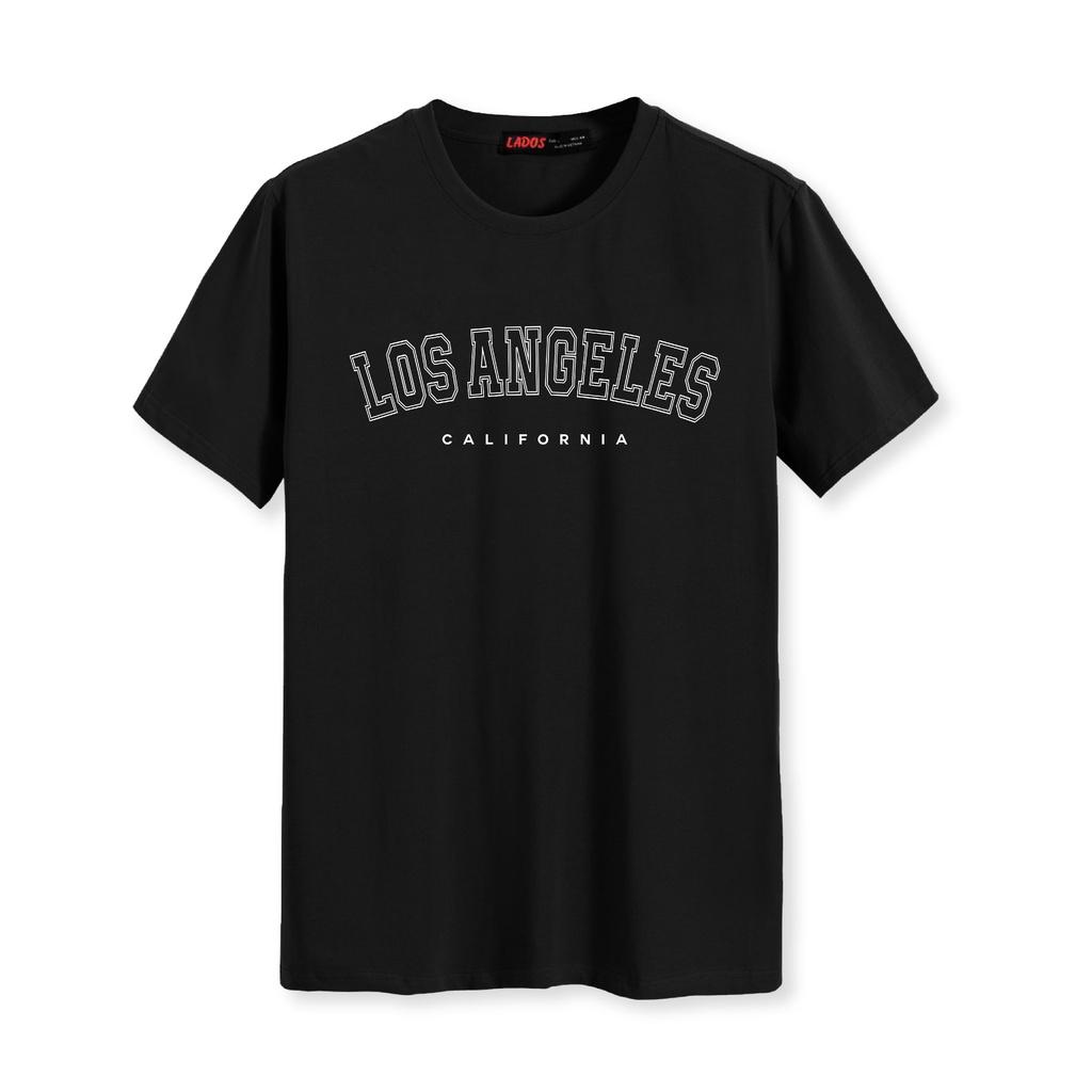 Áo thun nam tay ngắn họa tiết LOS ANGELES LADOS - 9081, vải cotton thoáng mát, form rộng, siêu đẹp