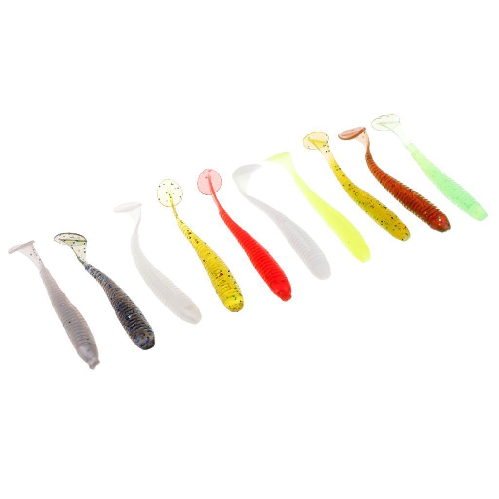 10x T Tail Soft Fishing Baits Lifelike Worm Fishing Lure Crankbait Bass Bait