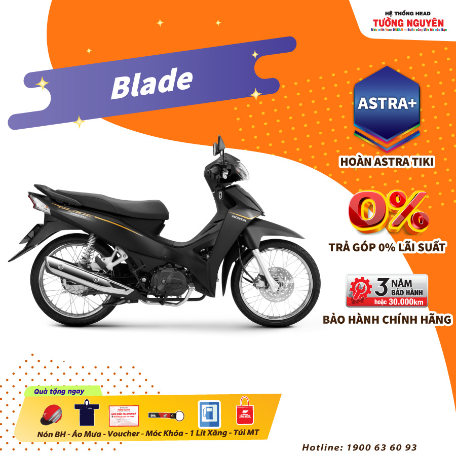 Xe máy Honda BLADE phiên bản Đặc Biệt (2023) - Đen