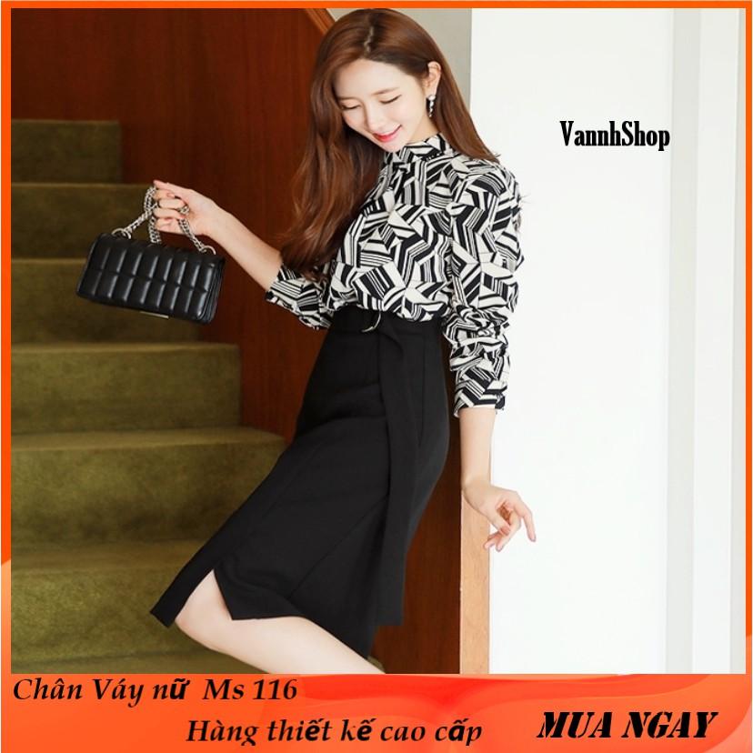 Chân váy nữ NEW DESIGN dáng dài thanh lịch vải kaki thun co giãn