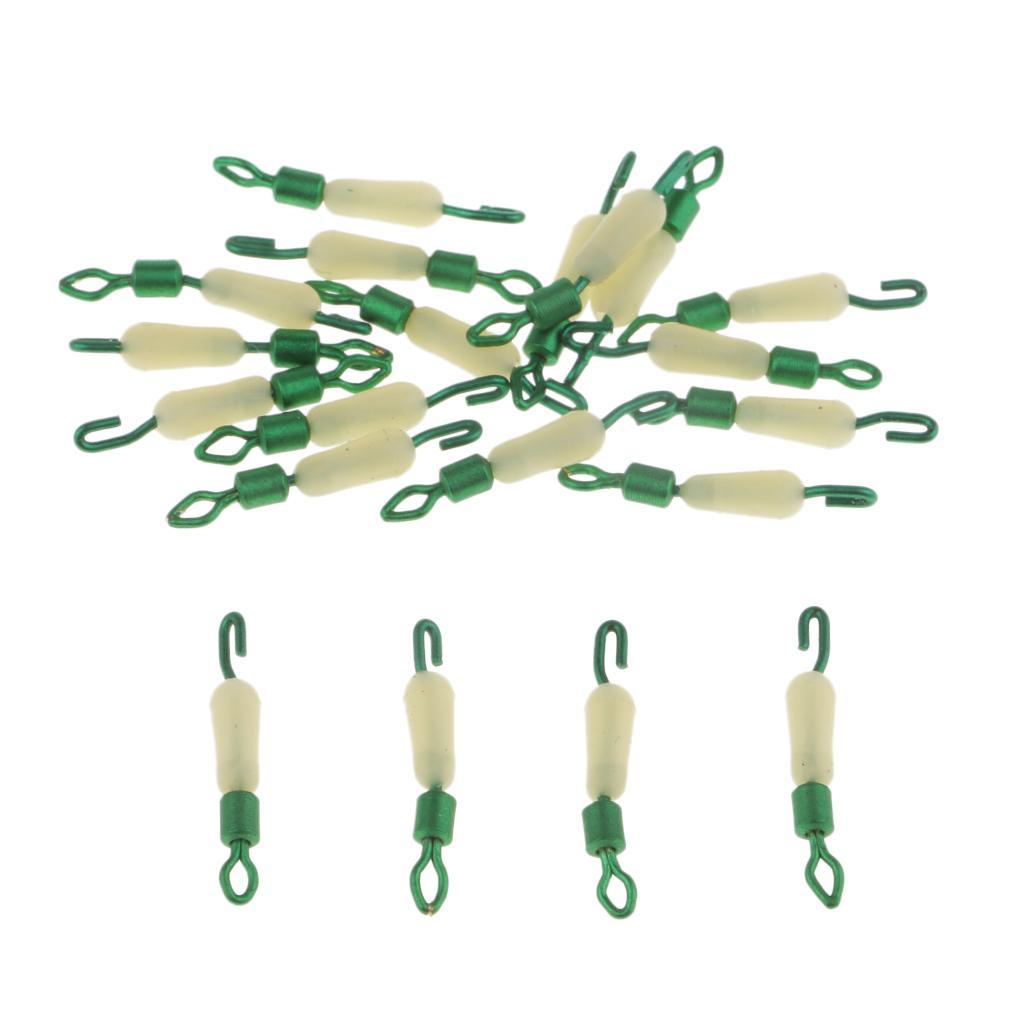 20pcs Fishing Hook and Line Connectors Swivels Fast Sub-line Clip Ring Fishing Accessories 14/15/17mm
