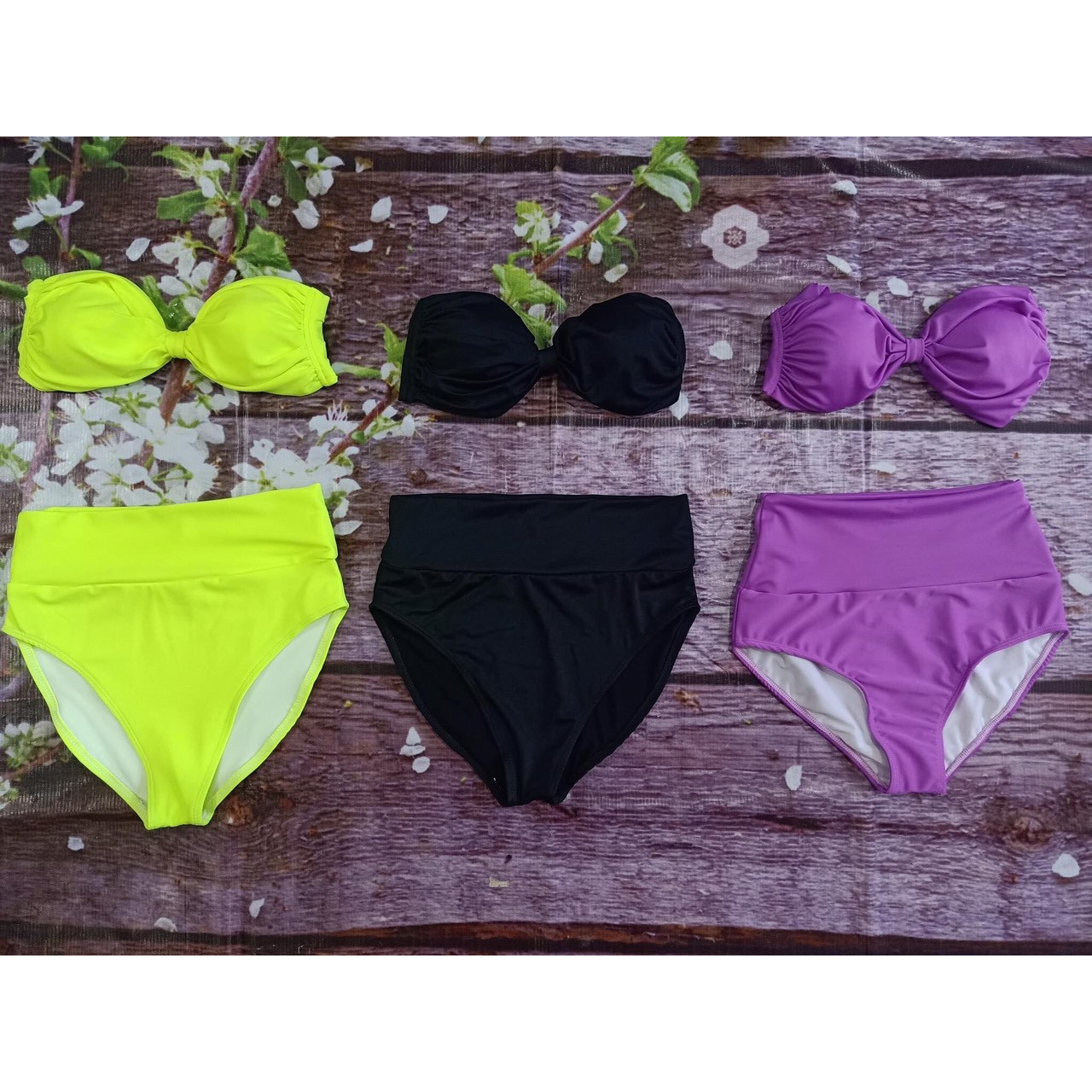 Bikini, Đồ Bơi Đi Biển Hai Mảnh HNH Áo Cúp Ngực Quần Cạp Cao Secxy AG092092 ODERI - Tím