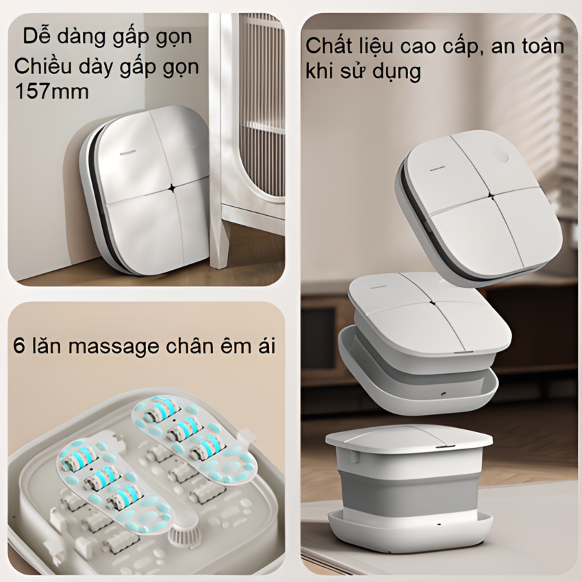 Bồn ngâm chân kiêm máy massage tích hợp tia hồng ngoại thương hiệu cao cấp Philips PPM3102F - Hàng Chính Hãng