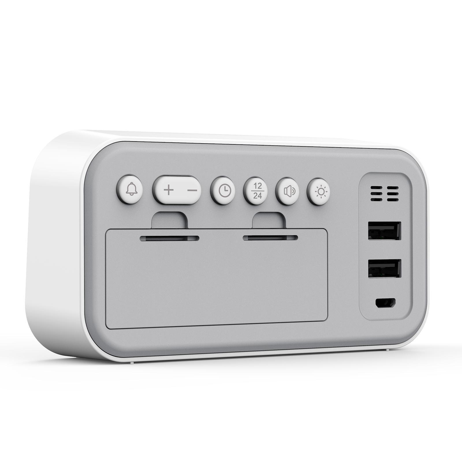 Alarm Clocks Small Desktop Clocks USB Port for Charging 12/24H for Bedroom -