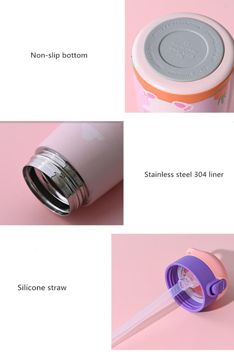 350Ml/500Ml Cao Cấp Trẻ Em Giữ Nhiệt Cốc Đôi Inox Hoạt Hình Chân Không Trẻ Em Dễ Thương Nhiệt Nước bình Tumbler