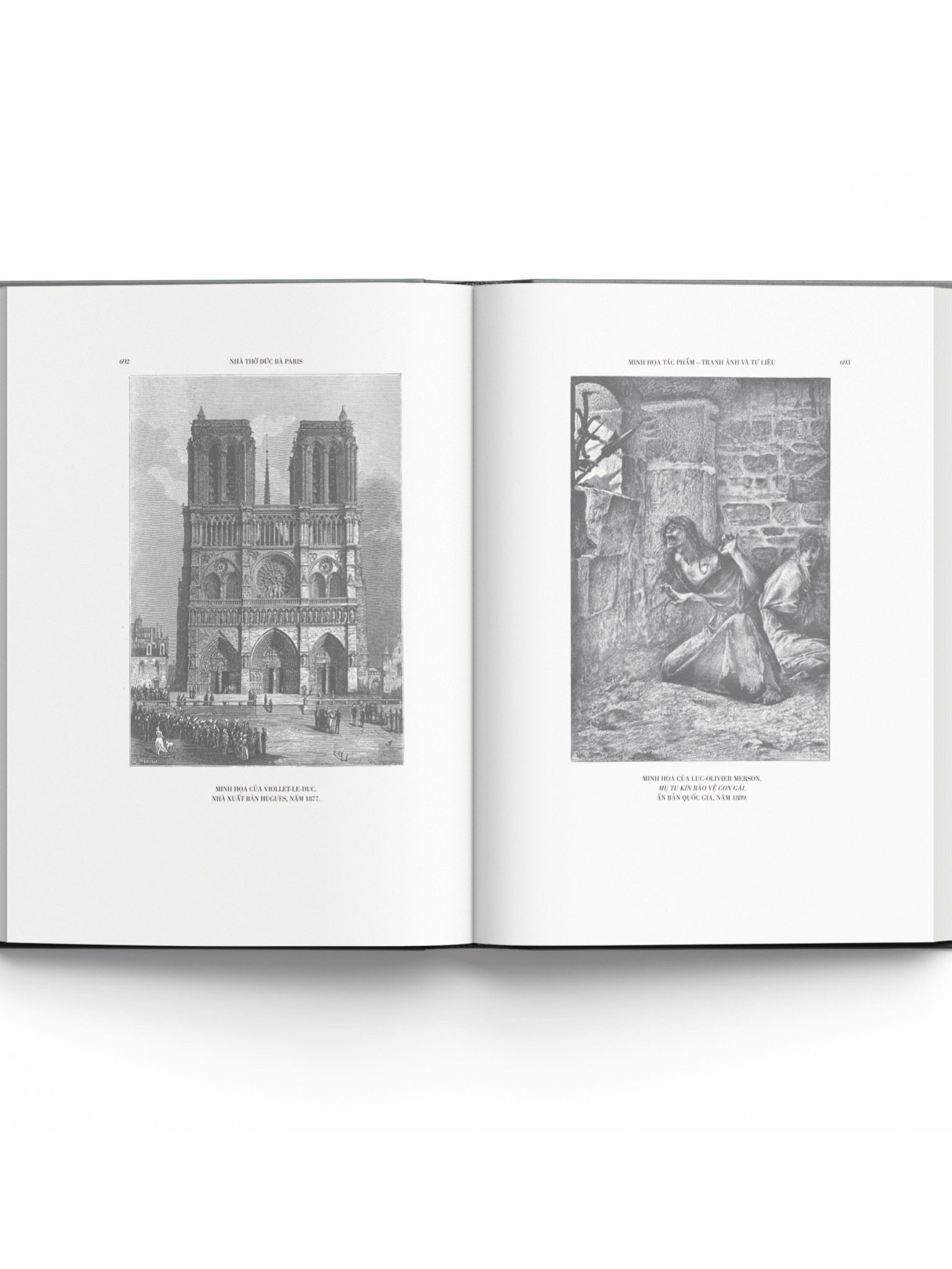 [Bản dịch mới và đầy đủ, kèm 200 minh họa tuyệt đẹp] NHÀ THỜ ĐỨC BÀ PARIS – Victor Hugo – Đông A – Bìa cứng có áo