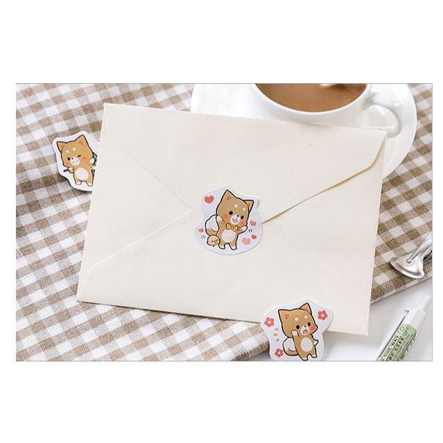 Bộ 46 Sticker Cún Đáng Yêu Hàn Quốc dán trang trí E37