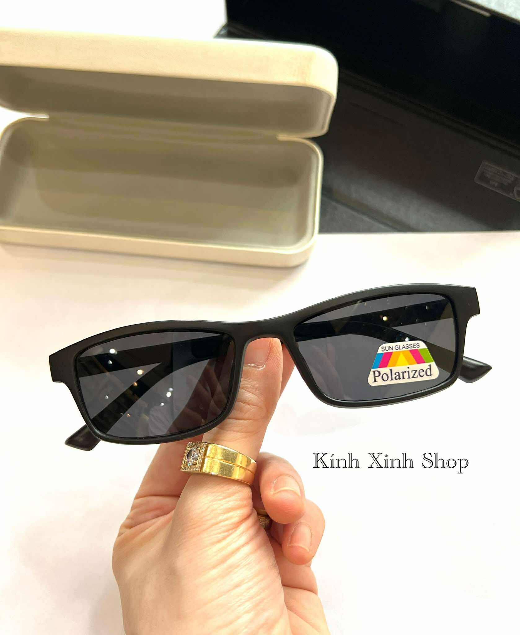 Kính Râm Cận, Kính Mắt Thời Trang Mắt Vuông Form Nhỏ Gọng Nhựa Đen Ultem Cho Nam Nữ