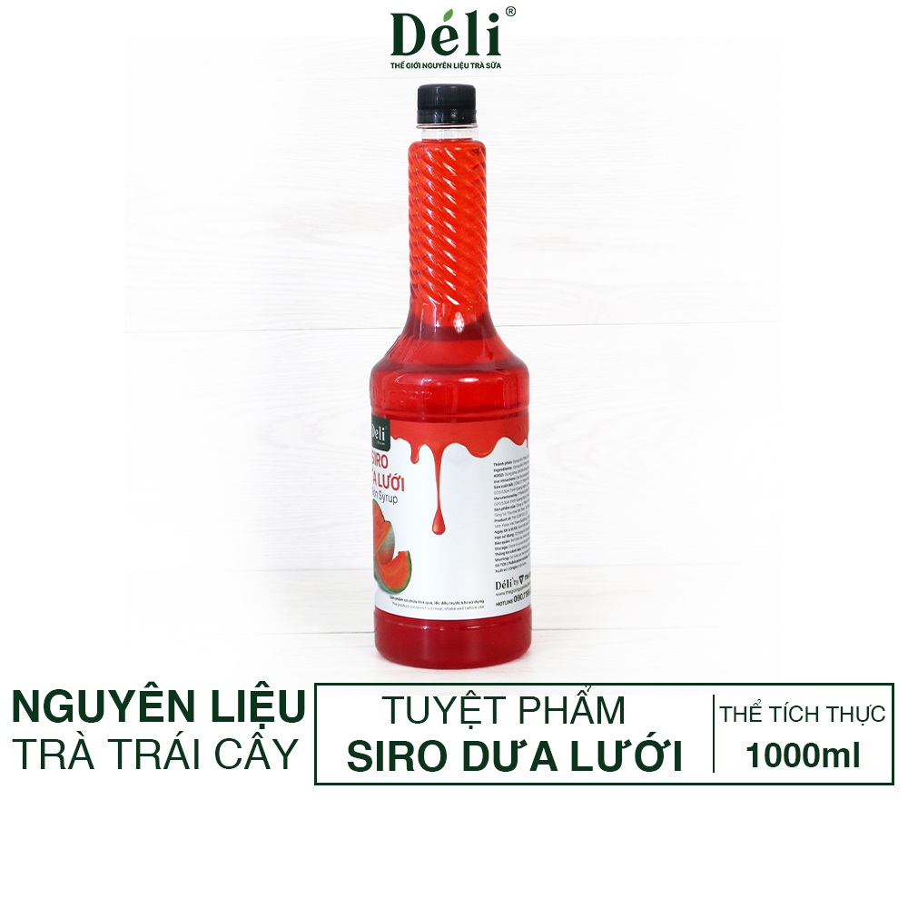 Siro dưa lưới Déli - 1 lít - đậm đặc, chuyên dùng pha chế trà trái cây, soda