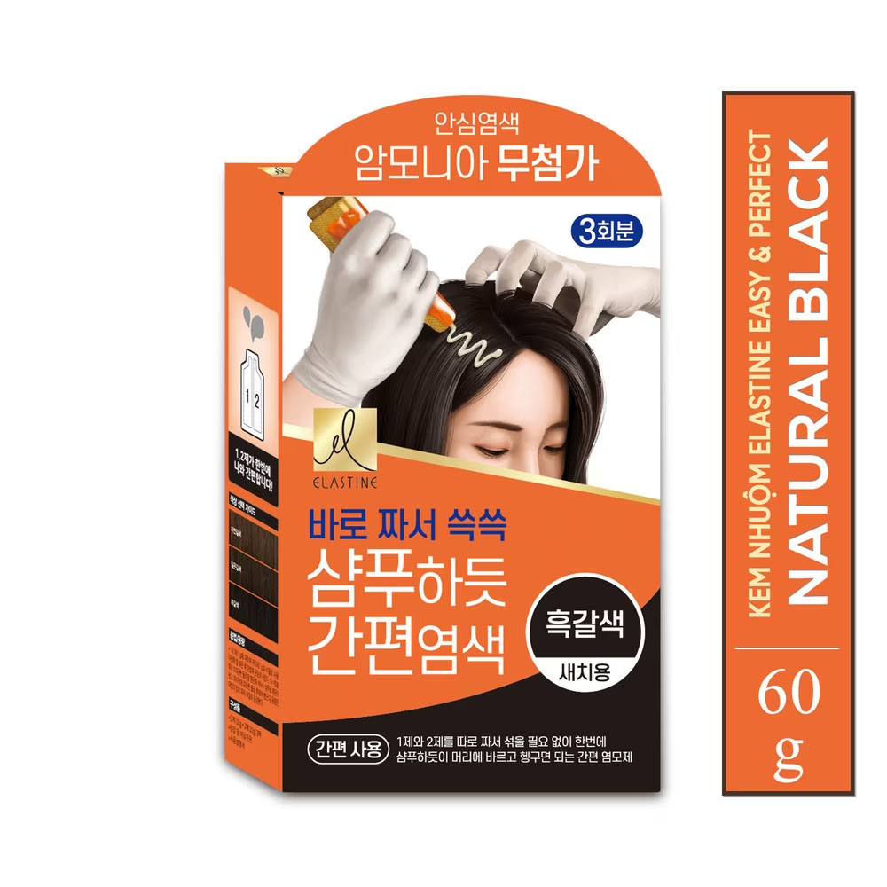 Thuốc Nhuộm Phủ Bạc Elastine Easy &amp; Perfect Hair Dye 60g