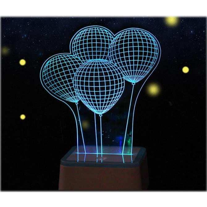 Đèn trang trí le 3D nhiều màu