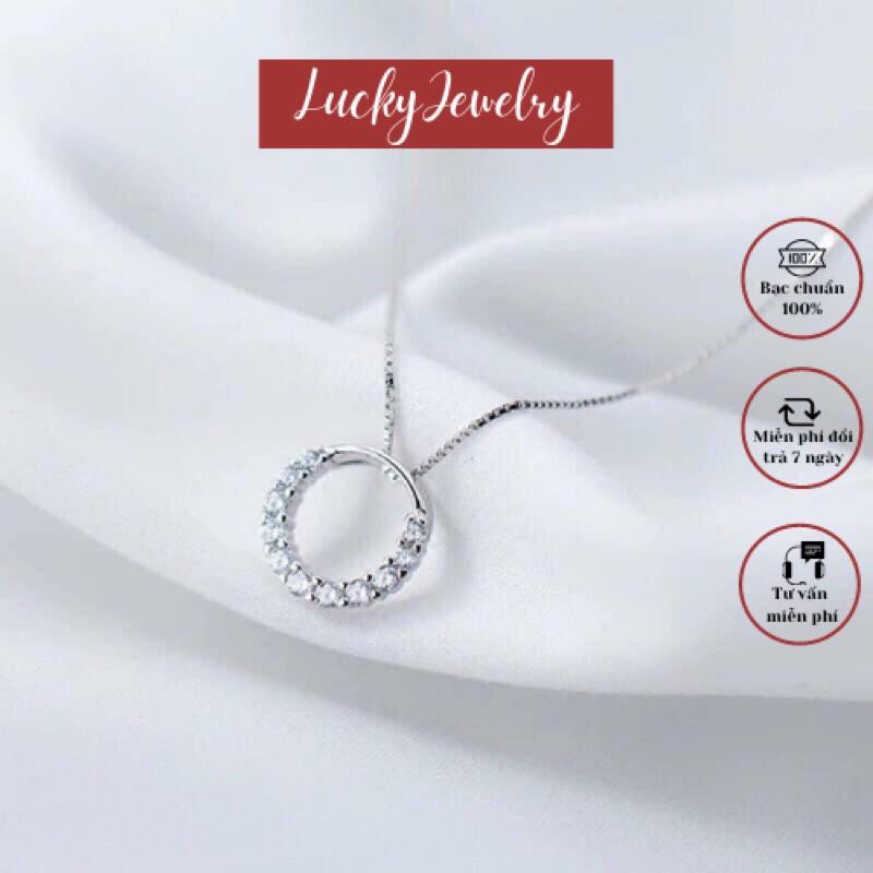 Dây chuyền bạc- dây chuyền mặt đá dạng tròn, dây thời trang nữ đẹp BẠC ĐẸP