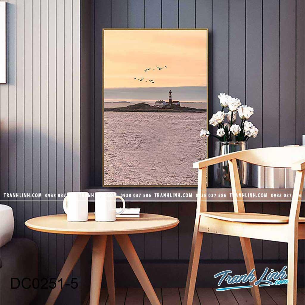 Bộ tranh canvas treo tường trang trí phòng khách phong cảnh biển dc.ttph0511