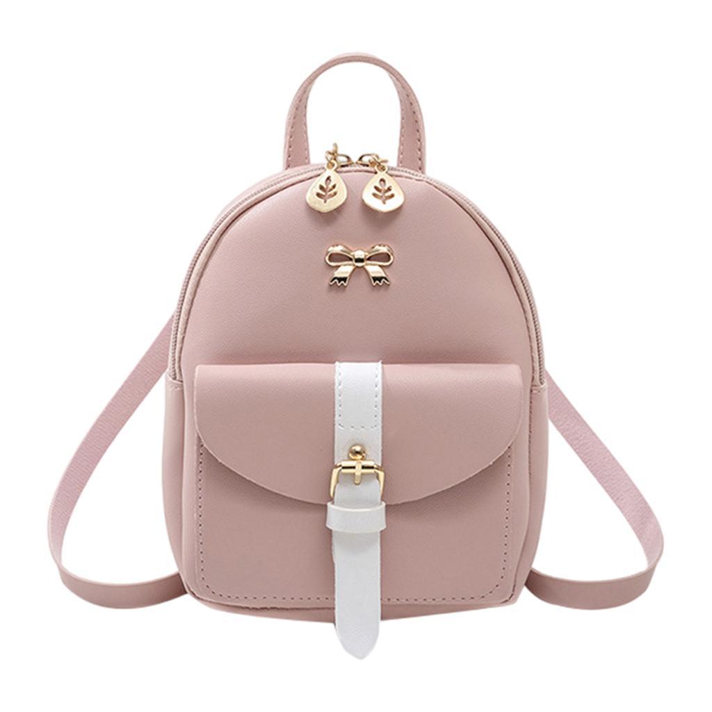 Girl   Leather Small Travel Shoulder Rucksack  Bag