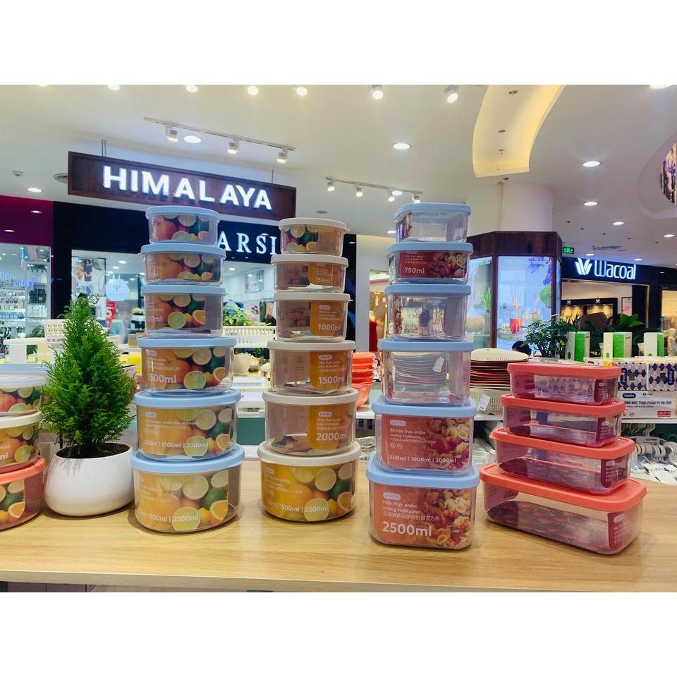 Combo 6 Hộp Đựng Thực Phẩm Chữ Nhật Hokkaido Sản Xuất Theo Tiêu Chuẩn Nhật Bản ( Tặng kèm 3 khăn lau đa năng pakasa) - Hàng Chính Hãng