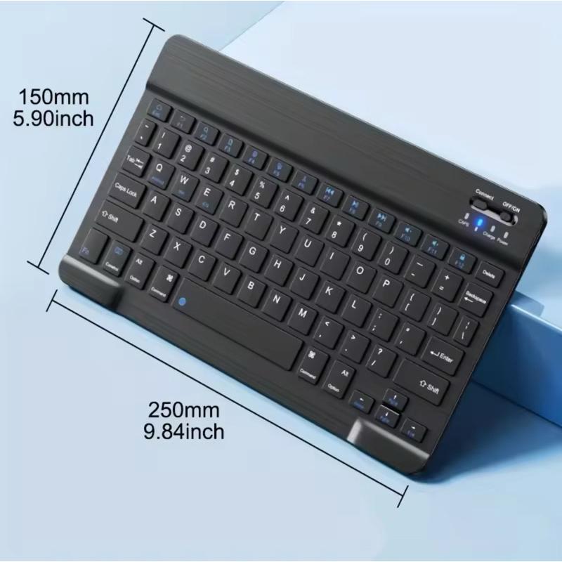 Combo bàn phím và chuột bluetooth không dây sạc type C mini 10 inch cho điện thoại - hàng nhập khẩu