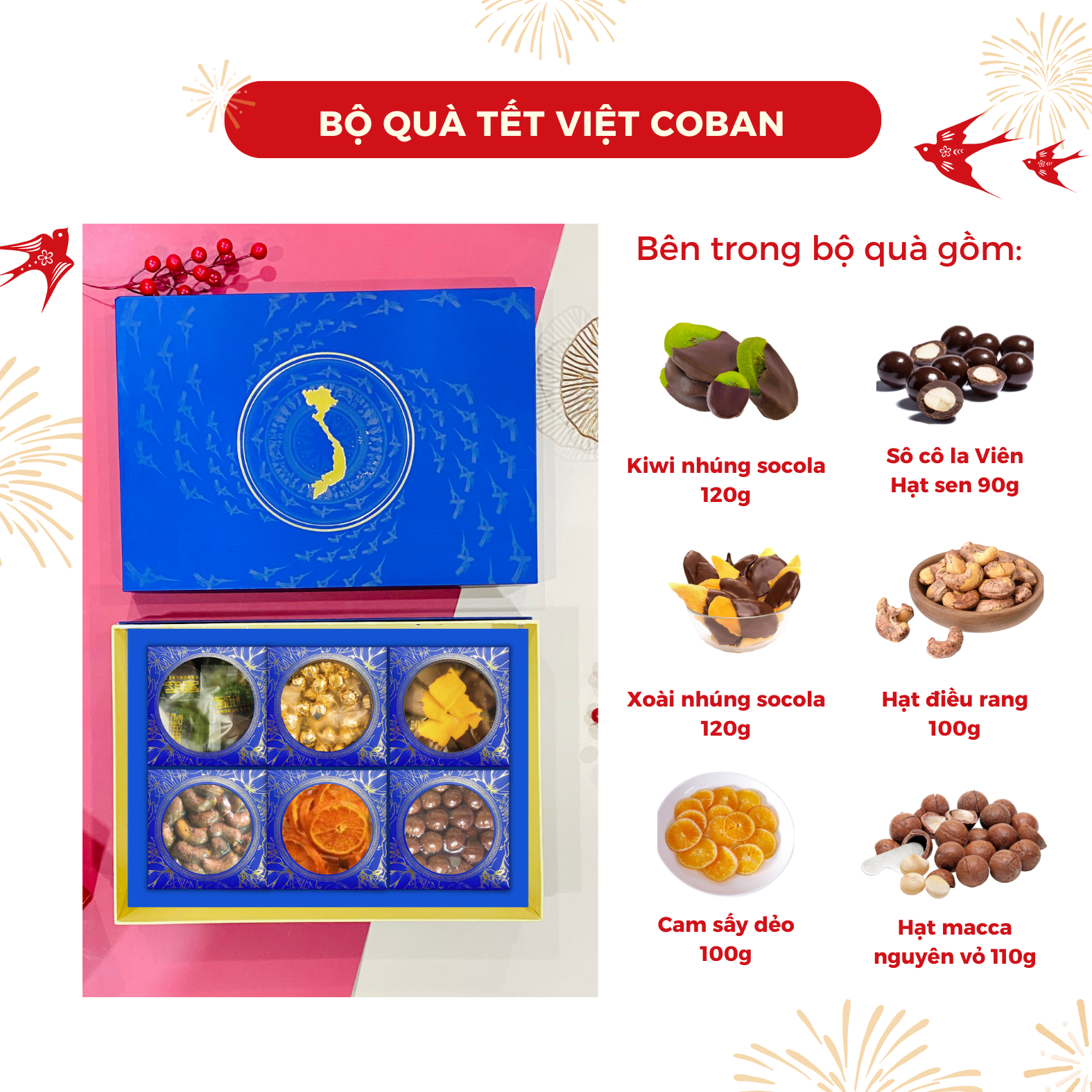 Bộ Quà Tết 2024 - Tết Việt Coban SHE Chocolate - Quà tặng, quà biếu Tết Sang trọng, lịch sự, đẳng cấp