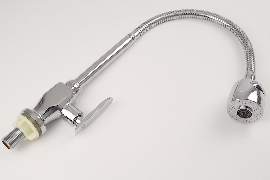 Vòi rửa chén lạnh cần lò xo Đồng mạ Chrome Eurolife EL-RC01
