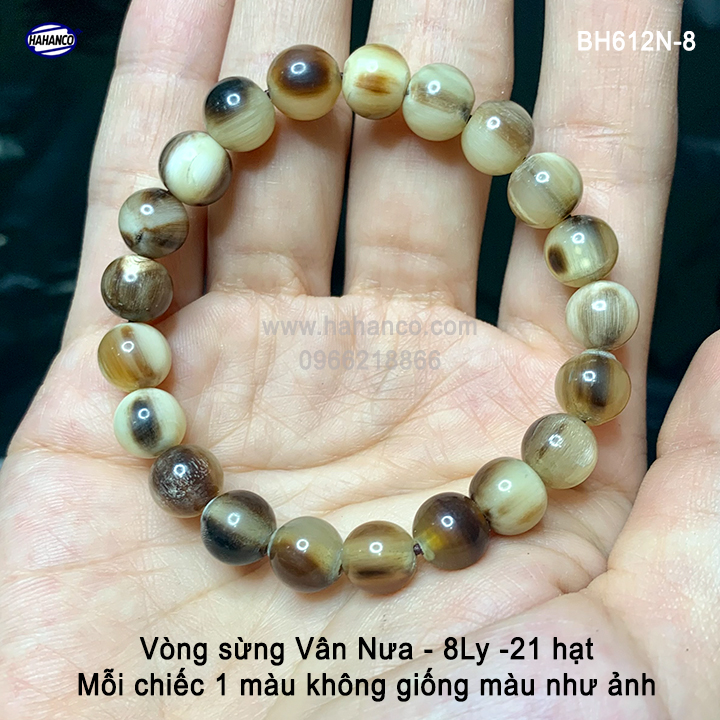 Vòng Tay sừng bò Châu Phi màu vân nưa (BH612N) Giúp Tâm Bạn Tĩnh - Sức Khỏe Bình An - Tài Lộc - Bracelet of HAHANCO