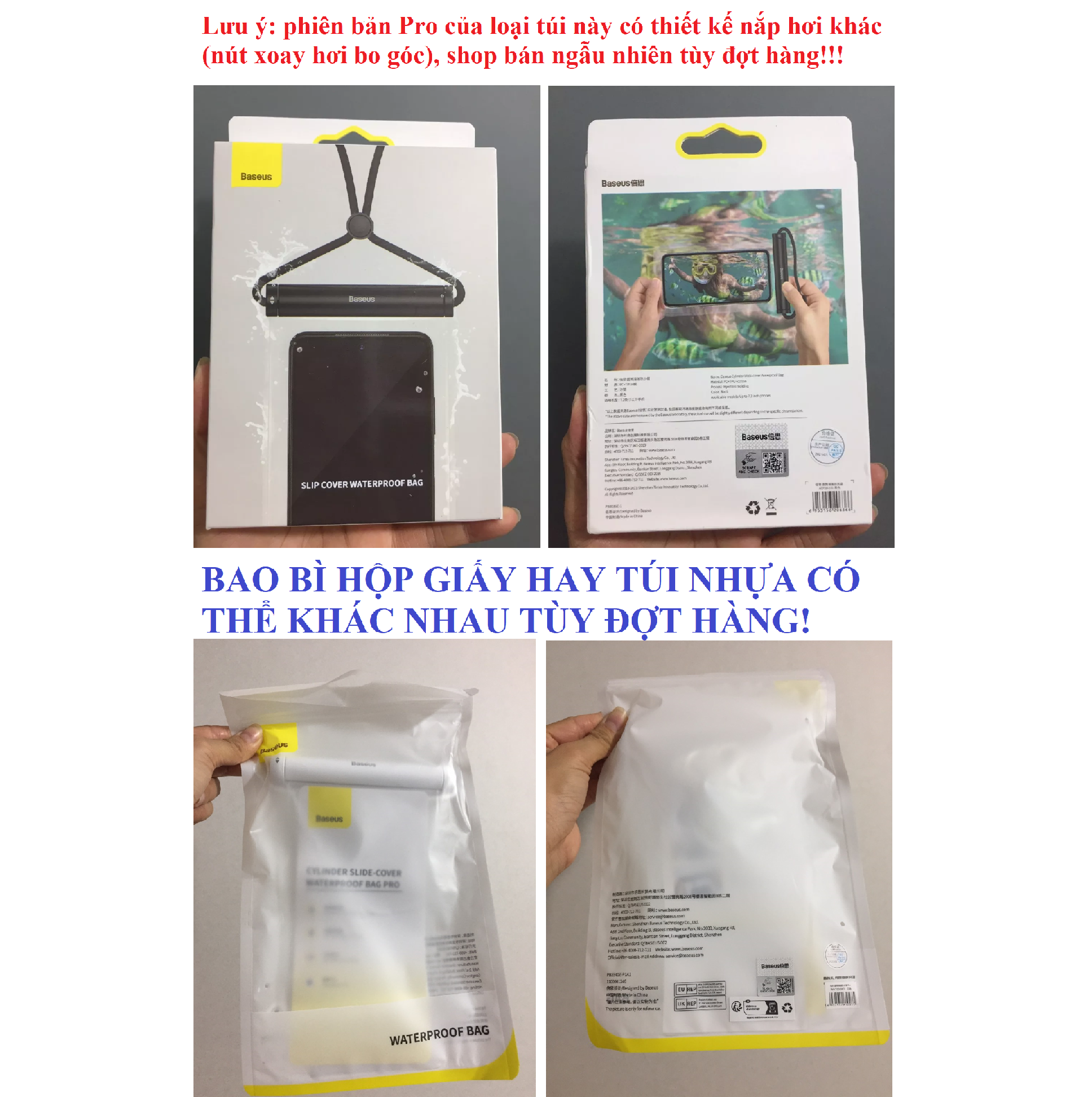 Túi chống nước cho điên thoại nắp trượt hình trụ mới Baseus Slip Cover -Hàng chính hãng