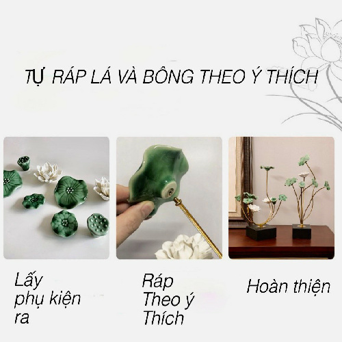 BÓ HOA SEN GỐM SỨ CAO 35 cm TRANG TRÍ SANG TRỌNG VÀ HIỆN ĐẠI