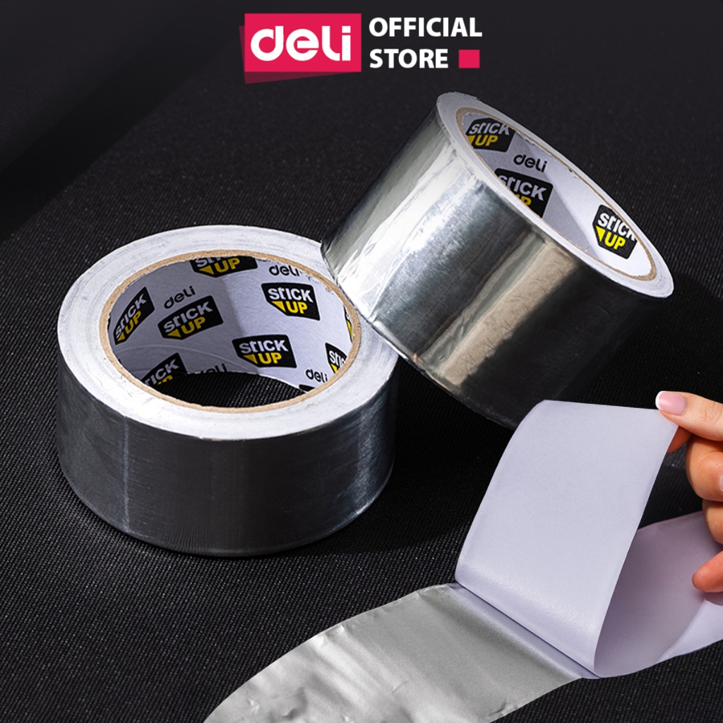 Băng dính nhôm băng keo bạc 10/20m Deli - Băng keo nhôm siêu dính dẫn diện chống nước chống ẩm cách nhiệt cho gia đình