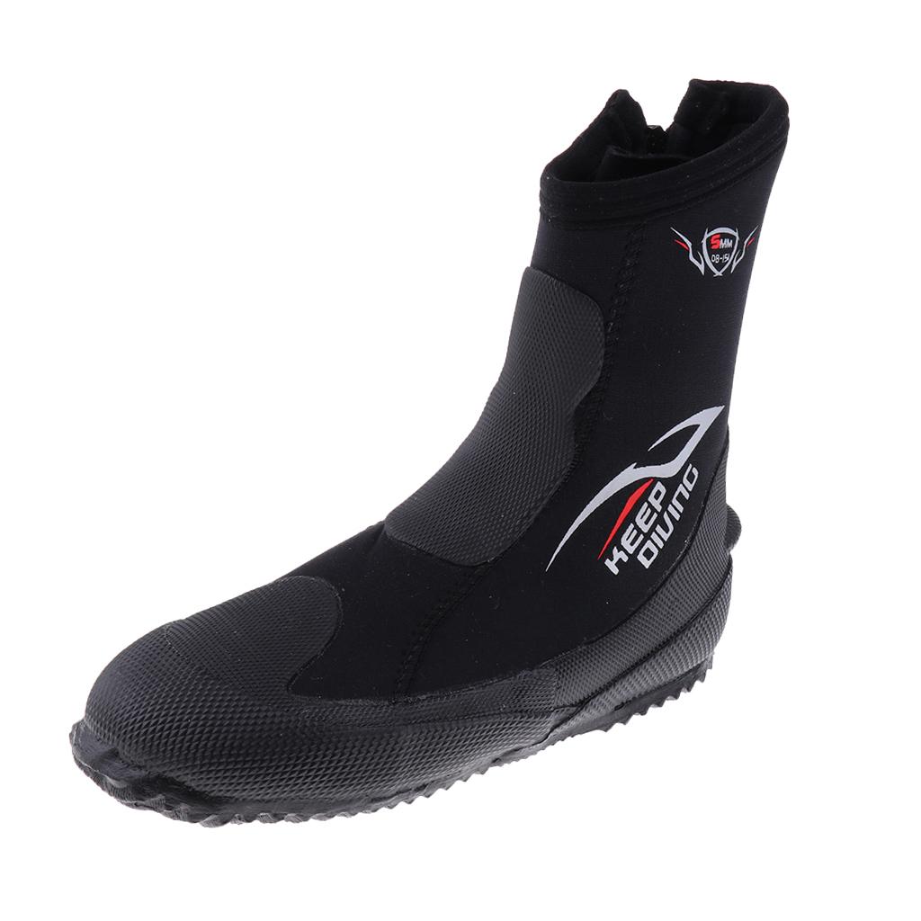 Unisex 5mm Premium Neoprene Hi Top Wetsuits Zipper Boot Diving Boots Water Sports Snorkeling Booties Shoes