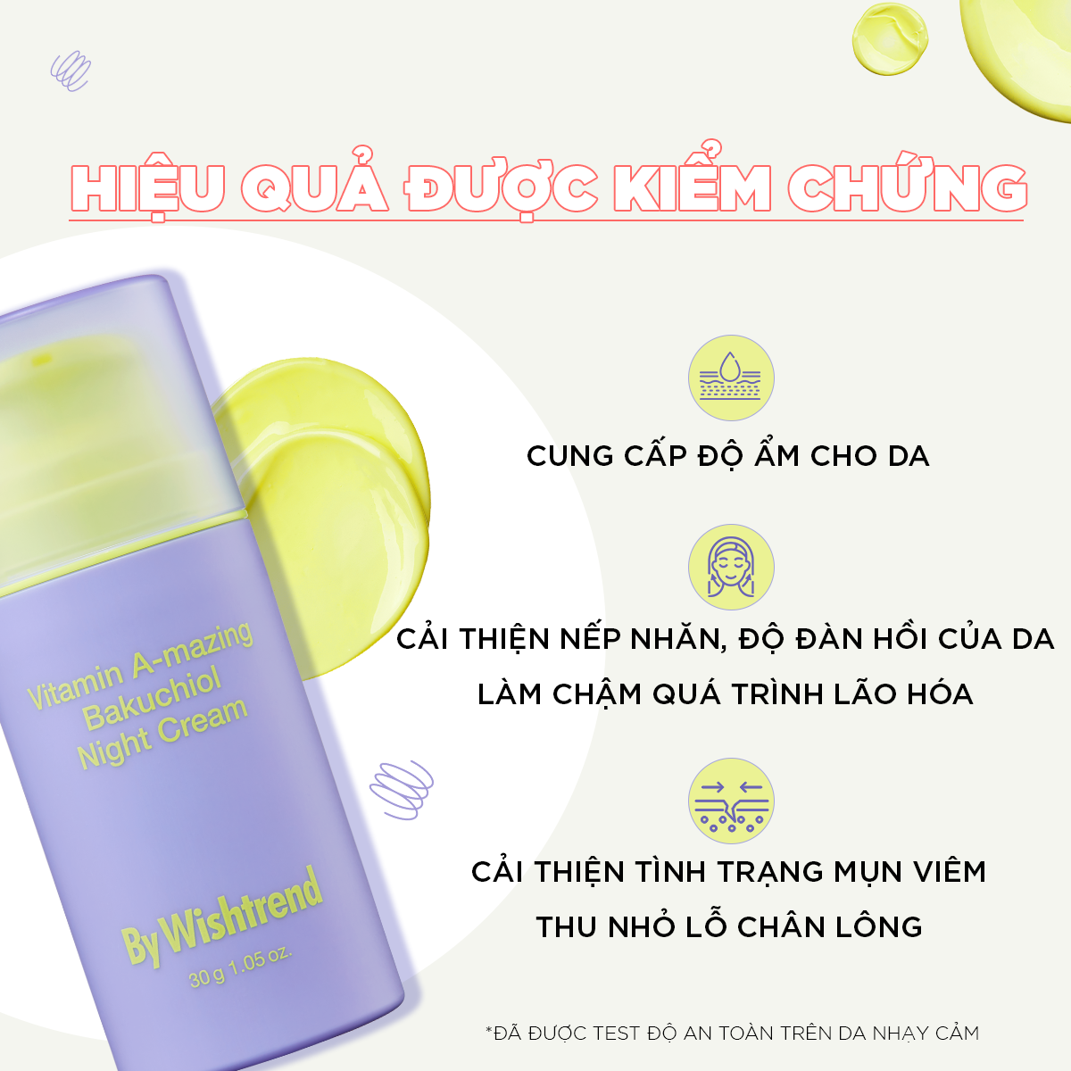 By Wishtrend Kem dưỡng da ban đêm Vitamin A-mazing Bakuchiol Night Cream 30g