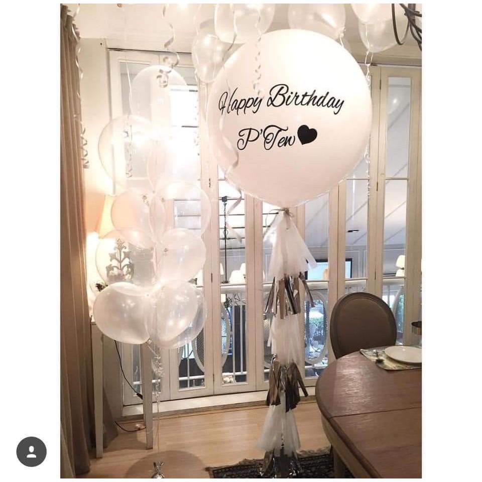 Bóng bay trang trí đám cưới bóng jumbo in tên ️Tặng 100 cánh hoa hồng️ Set bóng trang trí phòng cưới tân hôn bạc QB909