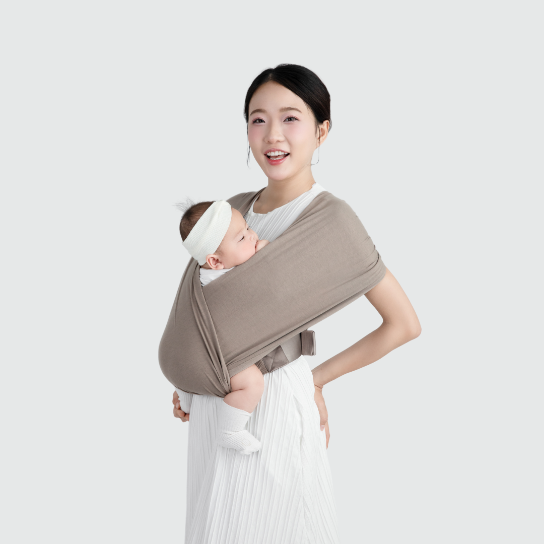 [THIẾT KẾ MỚI] Địu Vải EmBé Sling Cao Cấp Màu Mocha Dành Cho Bé Sơ Sinh Từ 0 Đến 24 Tháng Tuổi