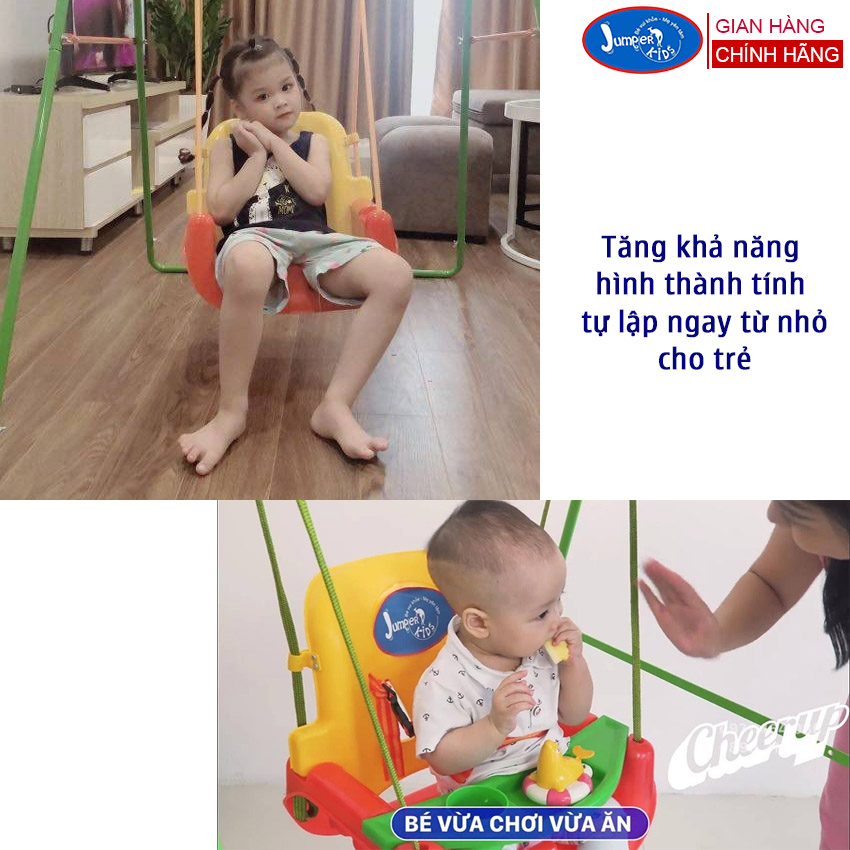 Combo Xích Đu Nhún Nhảy Tập Đi Cho Bé JUMPER KIDS JPKG102 Cao Cấp Có Thêm Chân Ngang Và Ghế Xích Đu Tích Hợp Bàn Ăn Dặm