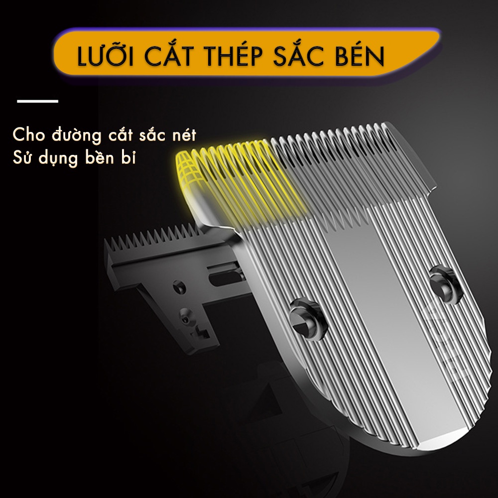 Tông đơ cắt tóc chuyên nghiệp Kemei KM-V310 điều chỉnh 2 mức tốc độ cắt, màn hình LCD hiển thị sạc nhanh USB công suất mạnh 12W có thể dùng cạo đầu, cạo trắng fade tóc